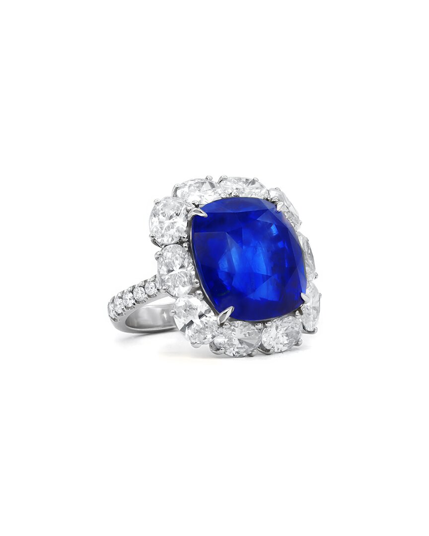 Diana M. Fine Jewelry Platinum 30.08 Ct. Tw. Diamond & Sapphire Ring